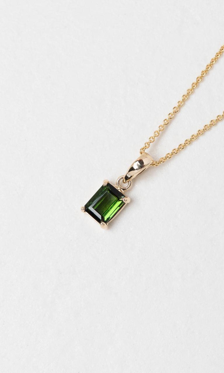 9K YG Emerald Cut Tourmaline Pendant