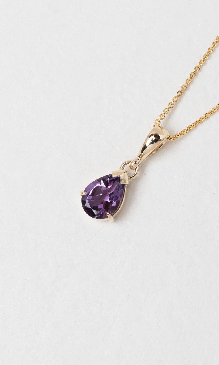 9K YG Pear Cut Amethyst Pendant
