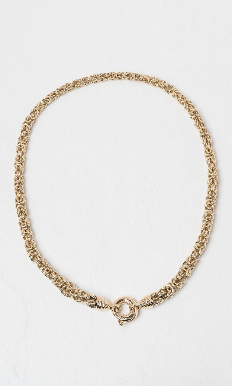 9K YG 45cm Fancy Link Chain Necklace