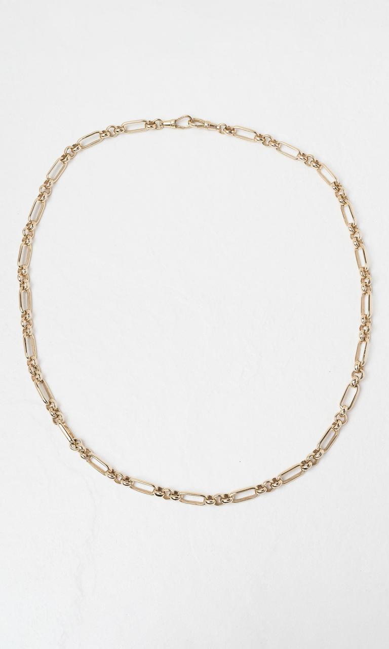 9K YG 55cm Fancy Link Chain Necklace