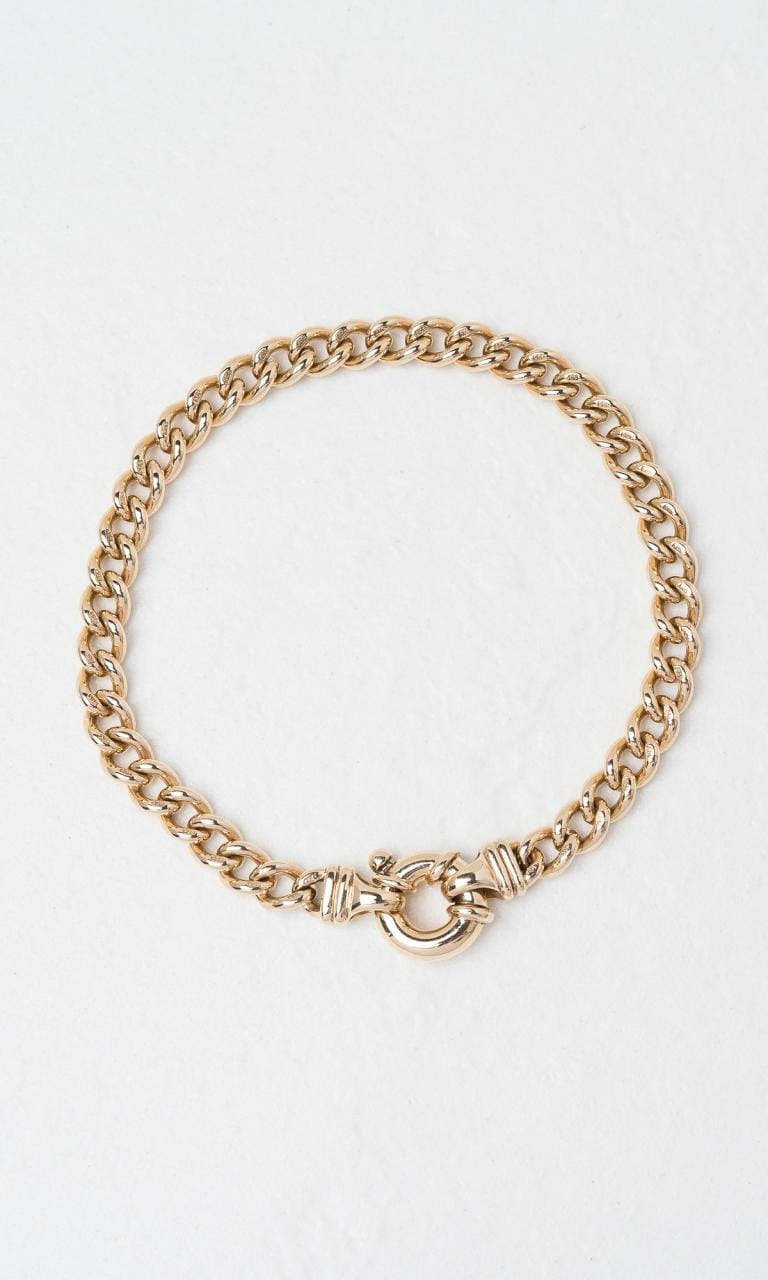 9K YG 20.5cm Curb Link Bracelet