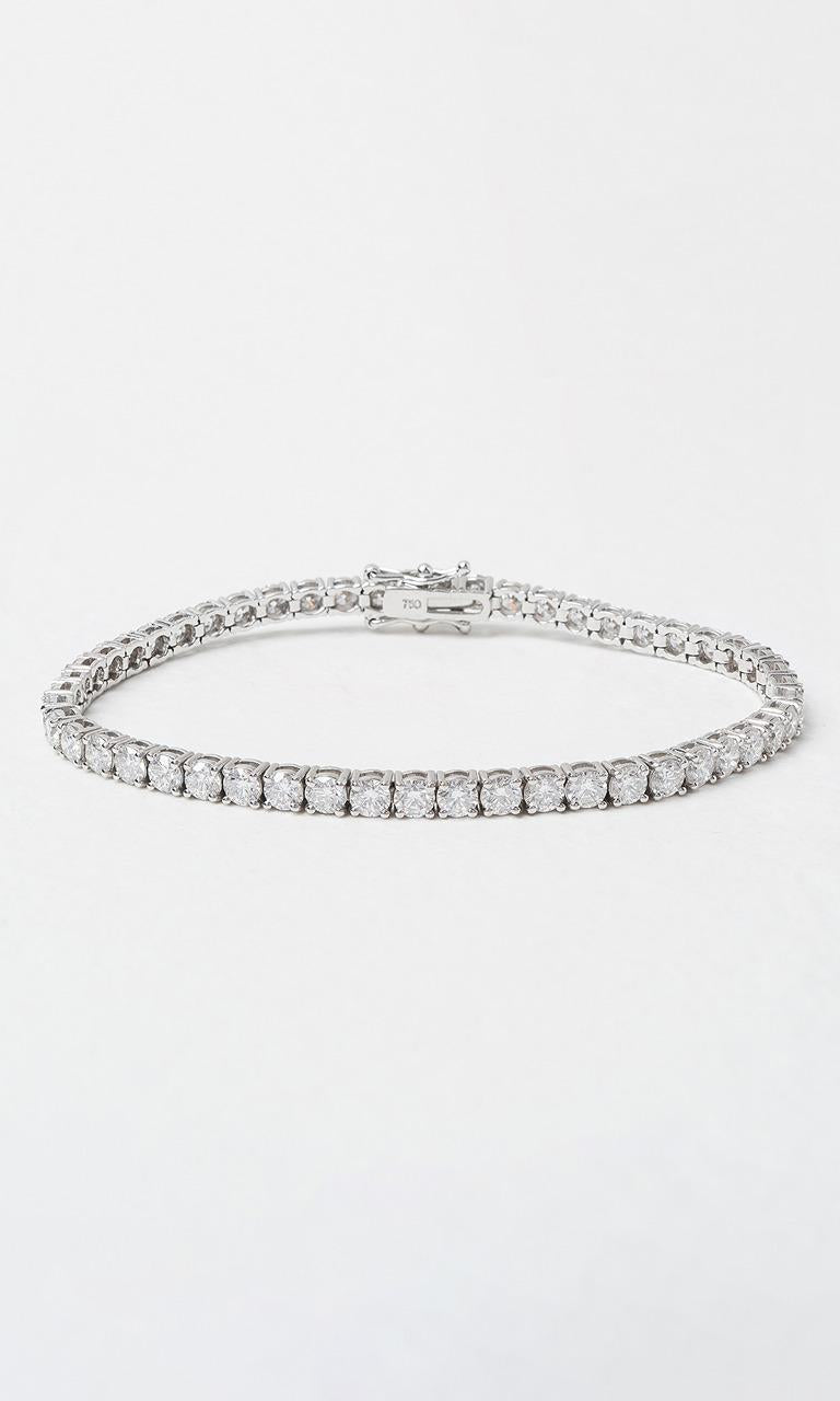 18K WG 7.33ct TDW Round Brilliant Cut Australian Pink & White Diamond Tennis Bracelet