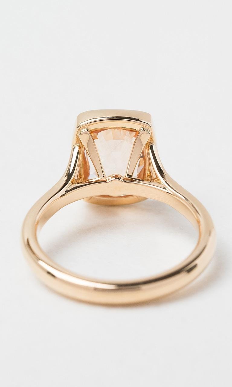 18K YG Cushion Cut Ceylon Sapphire Solitaire Ring